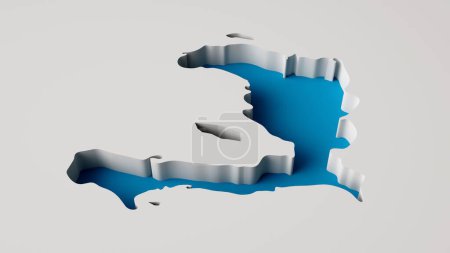 Photo for A 3D rendered map of Haiti in blue on a white background - travel and vacation concept - Royalty Free Image