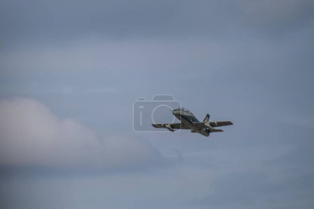 Photo for An IAR 99 airplane flying at Bucharest International Air Show (BIAS 2022) - Royalty Free Image
