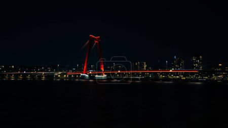 Photo for Willemsbrug in Rotterdam at Night - Royalty Free Image