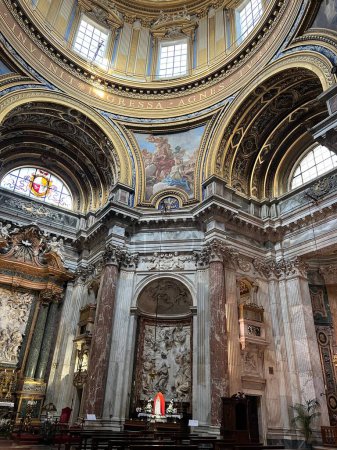 Photo for The interior of Sant'Agnese in Agone baroque church in Rome, Italy - Royalty Free Image