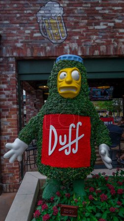 Photo for A vertical closeup of a Duff Man Beer in Universal Studios - Royalty Free Image