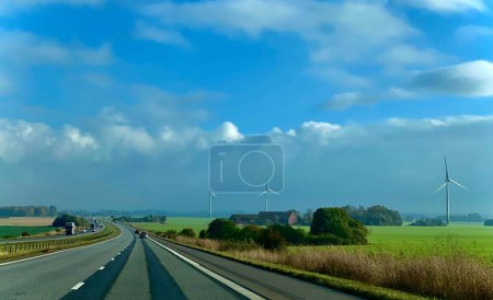 Photo for Country roads with open fields in Sweden - Royalty Free Image
