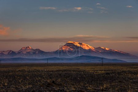 Photo for The sunset view with Gurla Mandhata peak in Himalayas, Taqin County, Ali Prefecture, Tibet, China - Royalty Free Image