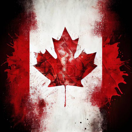Foto de Una ilustración de una bandera texturizada de Canadá - Imagen libre de derechos