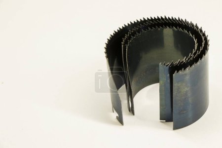 Photo for Wood saw head for woodwork tools, cutting wood parts - Royalty Free Image
