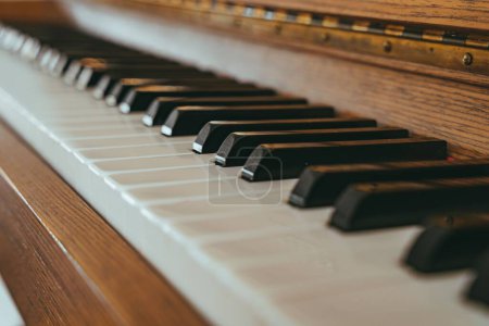 Photo for A selective focus of the keys of a piano - Royalty Free Image