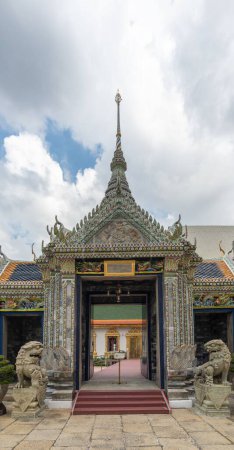 Photo for A vertical shot of a traditional gate of a Buddhist Temple in Bangkok, Thailand - Royalty Free Image