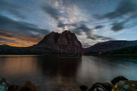 Photo for A picturesque view of a Milky way over the Red castle in the Uinta Mountain - Royalty Free Image