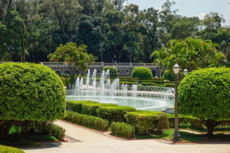 Photo for Ornamental garden of the Independence Park and Ipiranga Museum in Sao Paulo, Brazil - Royalty Free Image