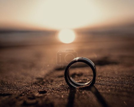 Photo for Sunset in Crete, Greece. Dreamy ring on the beach - Royalty Free Image