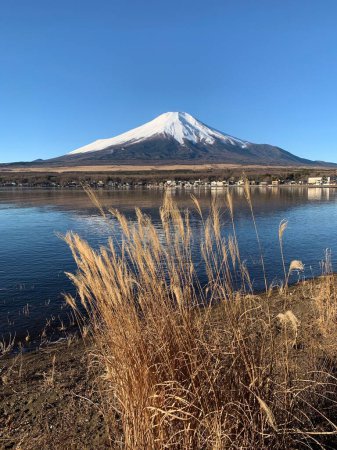 Photo for Magnificent Mount Fuji with in the clear blue waters surrounding it. - Royalty Free Image