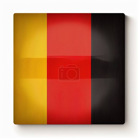 Téléchargez les photos : Un drapeau allemand texturé en forme de carré isolé sur fond blanc - en image libre de droit