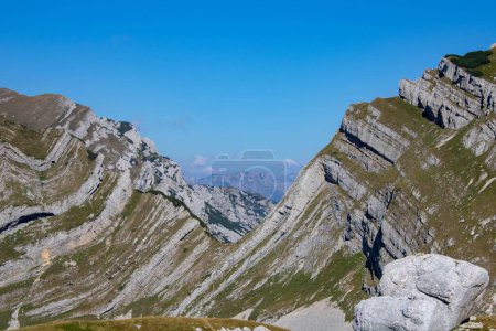 Photo for A beautiful nature scene of the Durmitor mountains with a Bobotov Kuk peak during the daytime in Montenegro - Royalty Free Image