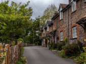 The Victorian terraced cottages in Bolham village. Tiverton, Devon, England. Poster #653300680