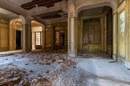 Photo for An old abandoned building with the decayed doors and windows - Royalty Free Image