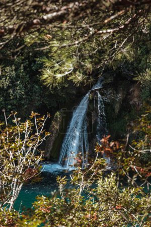 Photo for A vertical shot of the Krka Waterfalls hidden in a forest, Croatia - Royalty Free Image