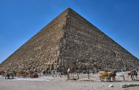 Photo for The famous Pyramid of Khafre against the blue sky in Egypt - Royalty Free Image