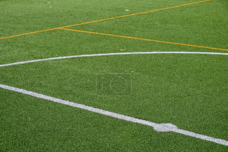 Photo for A central part of an artificial turf football pitch. - Royalty Free Image