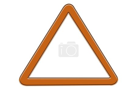 Photo for A wooden Triangular shaped frame isolated on plain white background - Royalty Free Image