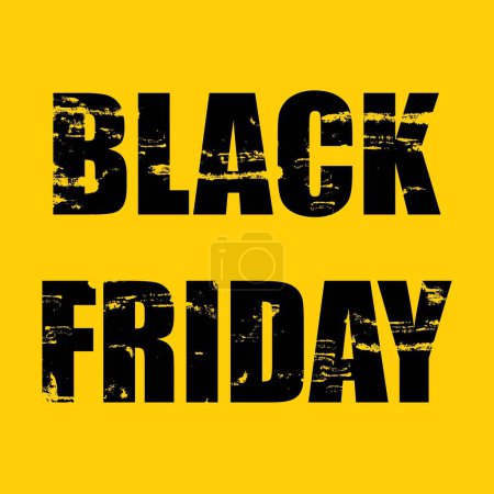 Photo for An abstract illustration with grunge Black Friday text on a yellow background - Royalty Free Image
