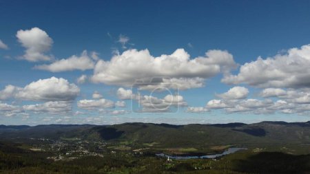 Téléchargez les photos : Un paysage aérien d'une colline boisée par une journée ensoleillée - en image libre de droit