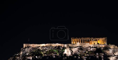 Photo for A scenic shot of the Parthenon at night in Acropolis, Athens, Greece - Royalty Free Image