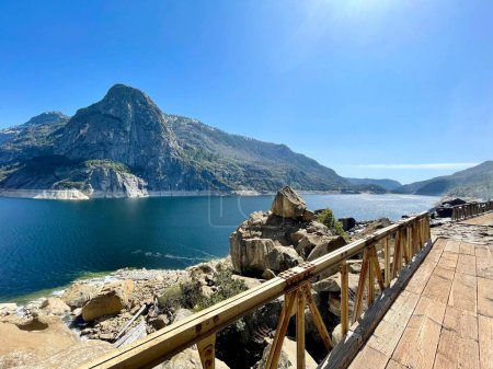 Photo for A beautiful view of Hetch Hetchy Reservoir in Yosemite National Park with Kolana rock in the backdrop - Royalty Free Image