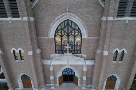 Photo for The tulsa's holy family cathedral entrance - Royalty Free Image
