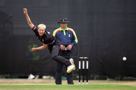 Foto de El jugador de cricket Jack Harding de Somerset CCC en un partido - Imagen libre de derechos