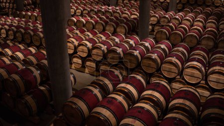 Photo for The Castel winery in Yad Ha Shmona Jerusalem area, Israel - bottle storage - Royalty Free Image