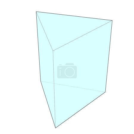 Photo for An outline of a geometric triangular prism shape with blue infill - Royalty Free Image