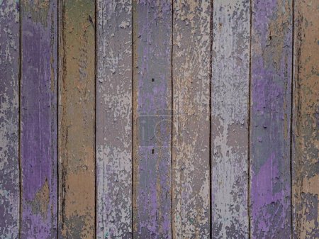 Foto de Una textura de madera vieja con tablas coloridas - Imagen libre de derechos