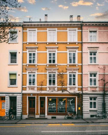 Photo for A vertical shot of colorful building facades in Freiburg. - Royalty Free Image