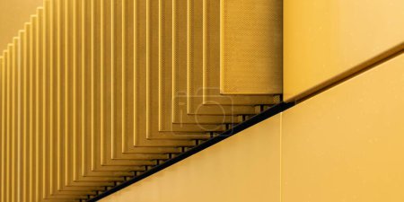 Photo for A closeup of cool modern designed yellow wall panels - Royalty Free Image