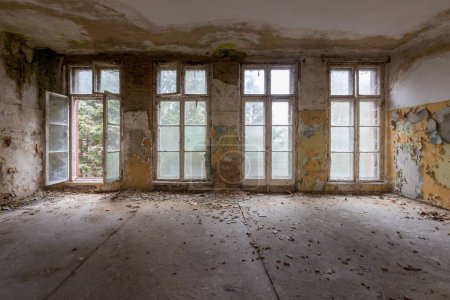 Photo for An abandoned building with broken walls - Royalty Free Image