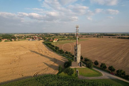 Photo for The Romanka Lookout tower near Hruby Jesenik village, Nymburk region, Czech republic - Royalty Free Image