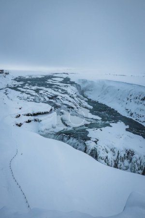 Photo for A scenic view of Gullfoss Falls during winter in Iceland - Royalty Free Image