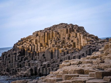 Photo for An aerial view of Hexagonal Giant's Causeway in Nothern Ireland - Royalty Free Image