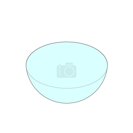 Photo for An outline of a geometric semispherical shape with blue infill - Royalty Free Image