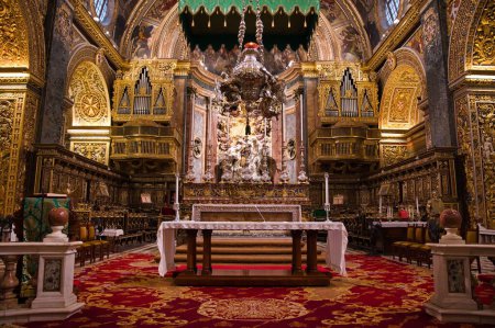 Photo for Beautiful Interior of St John's Co-Cathedral in the Unesco world heritage site city of Valletta in Malta - Royalty Free Image