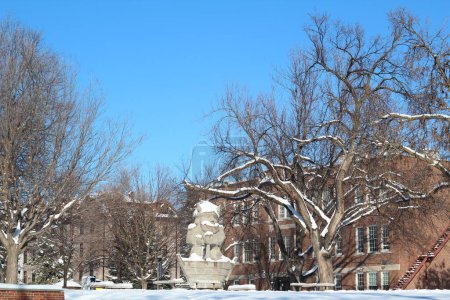 Foto de El Campus de la Universidad Augustana en invierno en Sioux Falls, Dakota del Sur, EE.UU. - Imagen libre de derechos