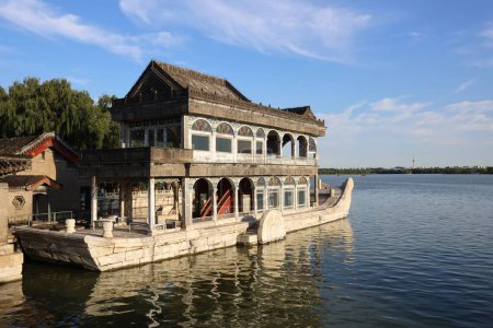 Photo for A scenic shot of a Marble Boat, a pavilion on the grounds of the Summer Palace in Beijing China - Royalty Free Image