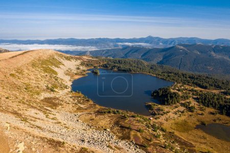 Photo for A drone shot of Neila Lagoons Natural Park in Burgos, Spain - Royalty Free Image