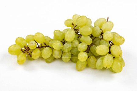 Téléchargez les photos : Un bouquet de raisins verts frais isolés sur fond blanc - en image libre de droit
