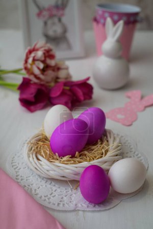 Photo for A closeup view of beautifully colored eggs for a Easter celebration - Royalty Free Image