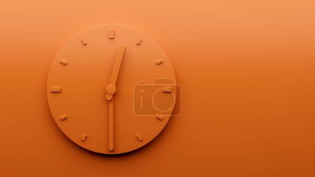 Téléchargez les photos : Un rendu 3D d'une horloge murale minimaliste isolée sur fond orange - en image libre de droit