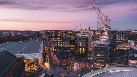 Foto de Pancras Square Sunset Drone View - Imagen libre de derechos