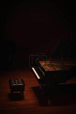 Photo for A vertical shot of the Steinway & Sons grand piano in a recital hall in Hong Kong - Royalty Free Image