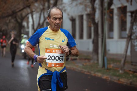 Photo for An elderly male in the Santiago de Chile Marathon 2022 - Royalty Free Image