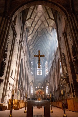Photo for The interior of the Freiburger Munster cathedral in Germany. - Royalty Free Image